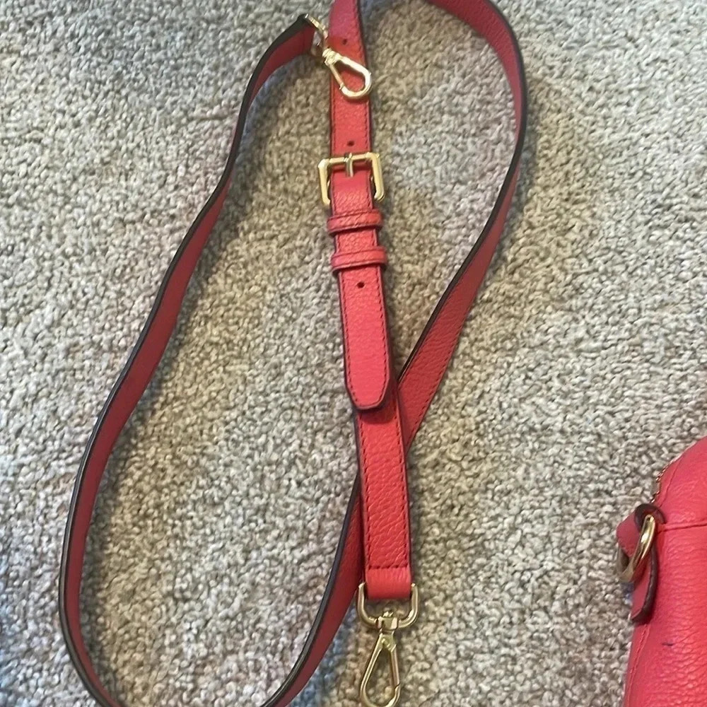 Michael Kors Bedford bowling satchel salmon pink purse - Picture 11 of 15